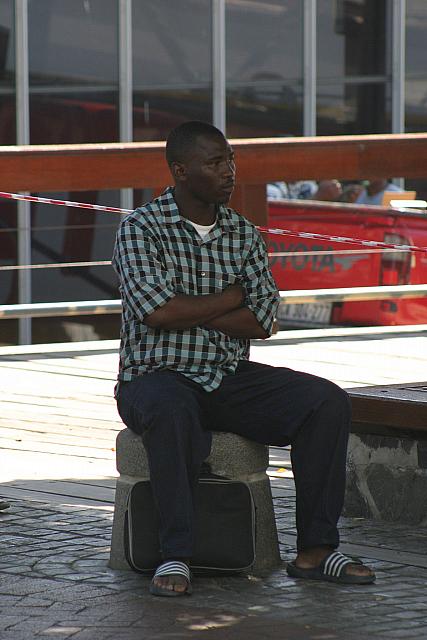 Man enjoying the shade in Cape Town