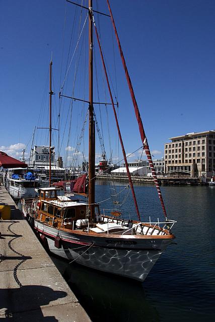 Boat at the boardwalk in Cape Town
