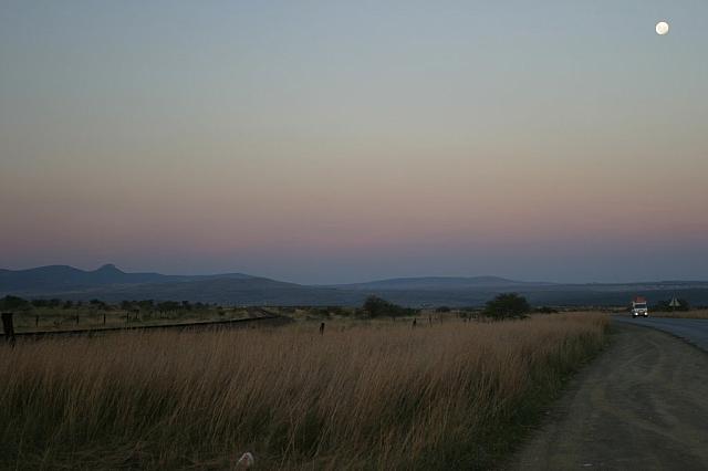 Moon showing itself on the way back.