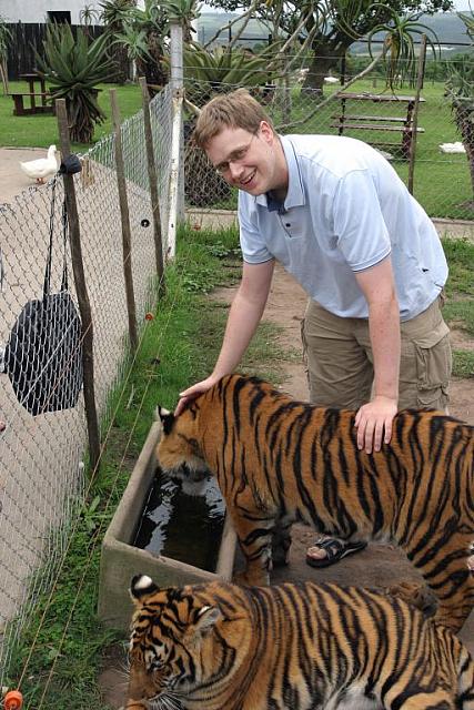Johan with a male and female tiger