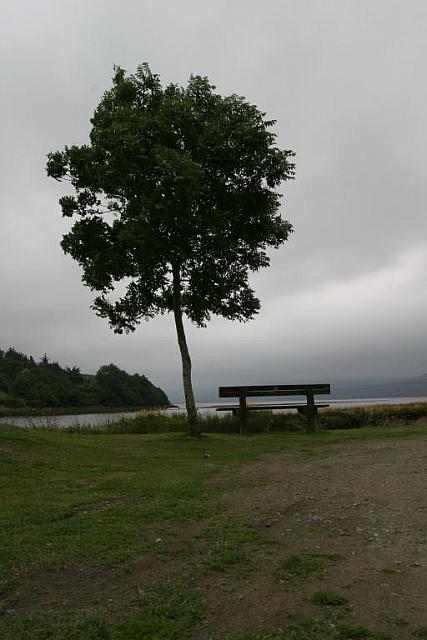 Lonely bench in the Highlands