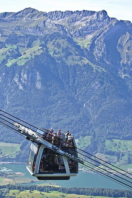 Cabrio cablecar with background