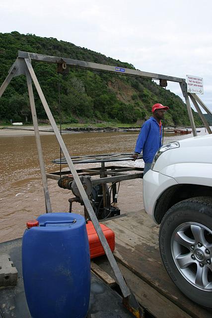 Steering the ferry across the Kei