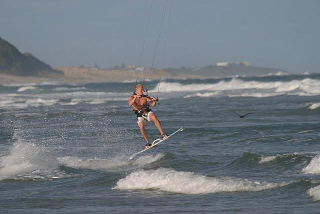 Flying kite surfer!