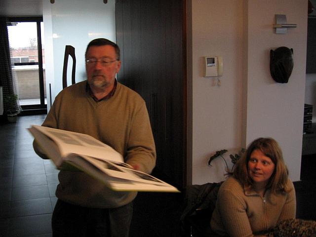 Father showing pictures of South Africa (not the best picture, but the only one I have)